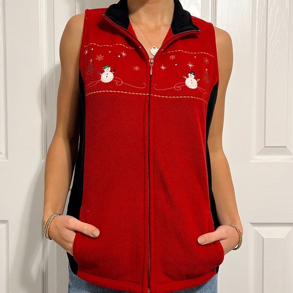 Vintage Christmas Embroidered Vest - Picture 1 of 5